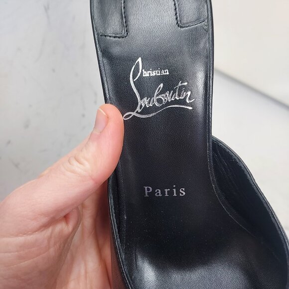Christian Louboutin Black Condora Leather Heel Sandal - Picture 5 of 13